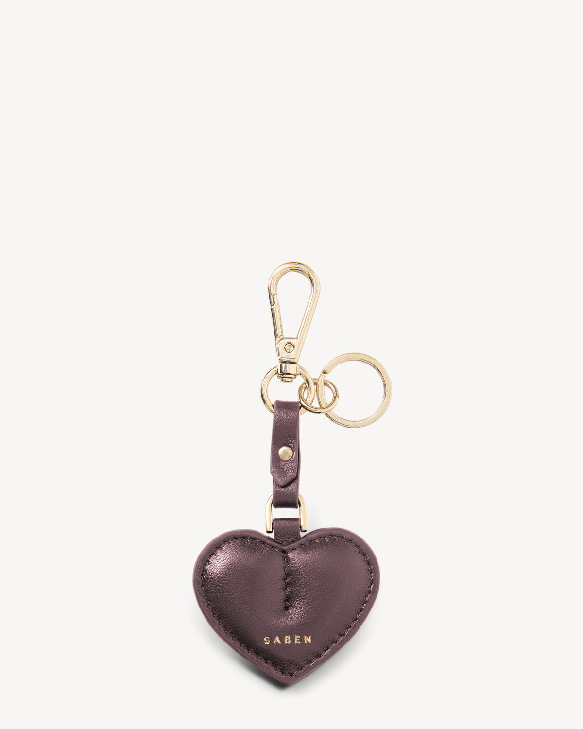 Charm Keyring Heart Merlot
