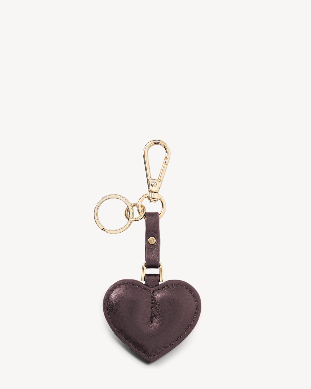 Charm Keyring Heart Merlot
